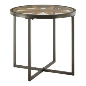 Cromwell Tempered Glass Round Side Table