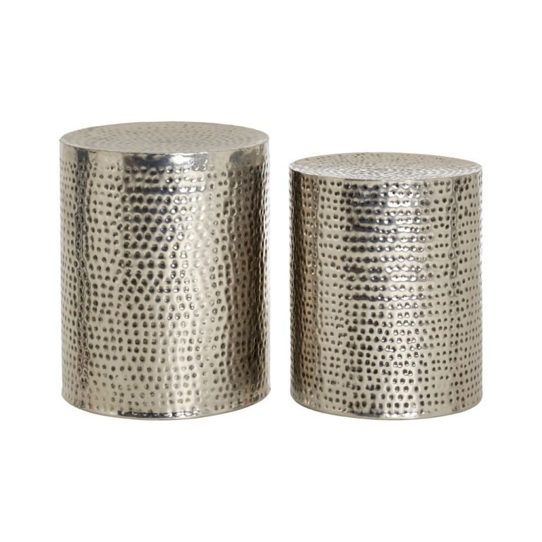 Foxley Stools With Hammered Pewter Finish