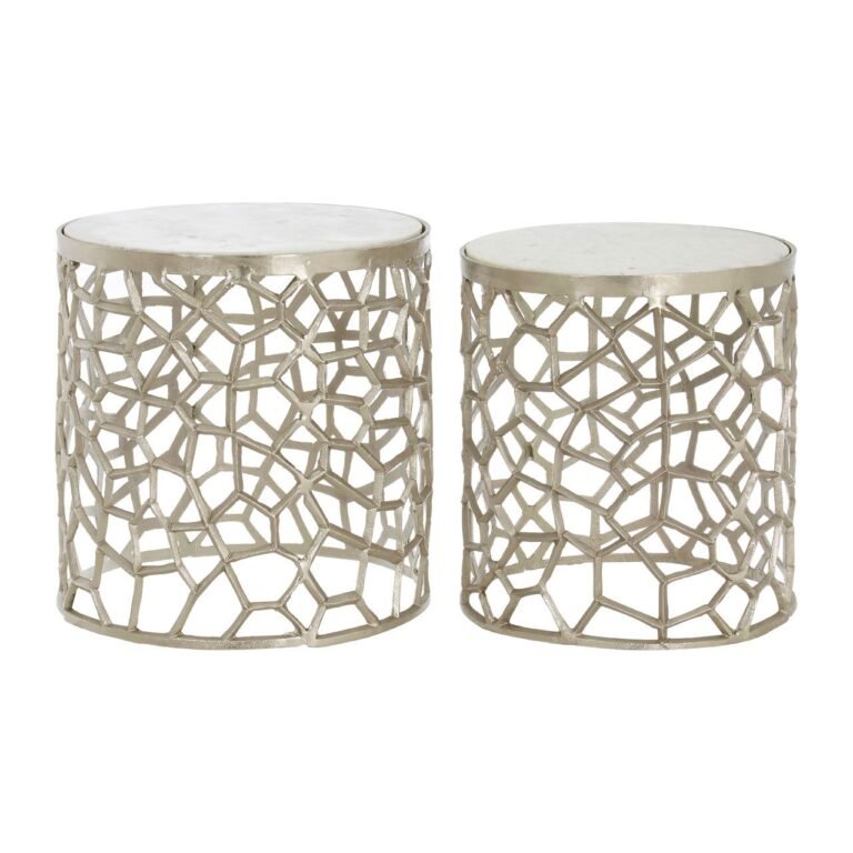Foxley Nickel / Marble Side Tables