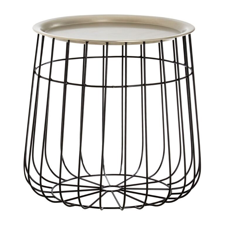 Foxley Silver / Black Wire Detail Side Table