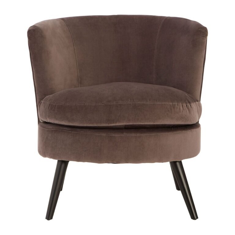 Elk Round Grey Velvet Plush Armchair