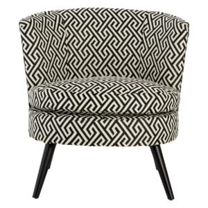 Elk Round Black And White Greek Key Armchair