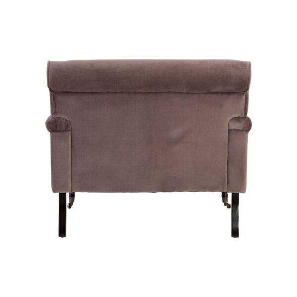 Enk Grey Velvet Plush Armchair - Image 4