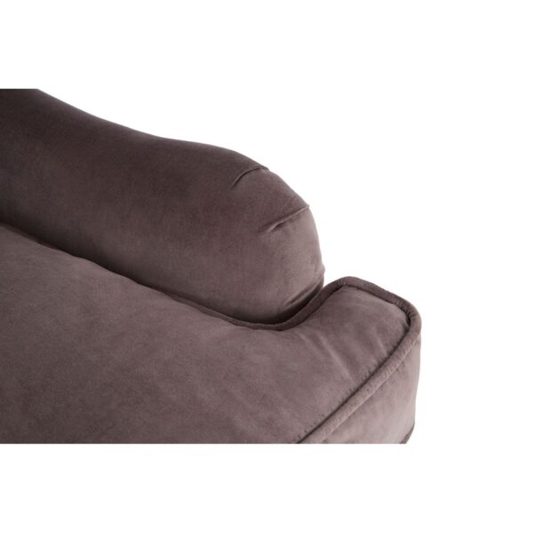 Enk Grey Velvet Plush Armchair - Image 6