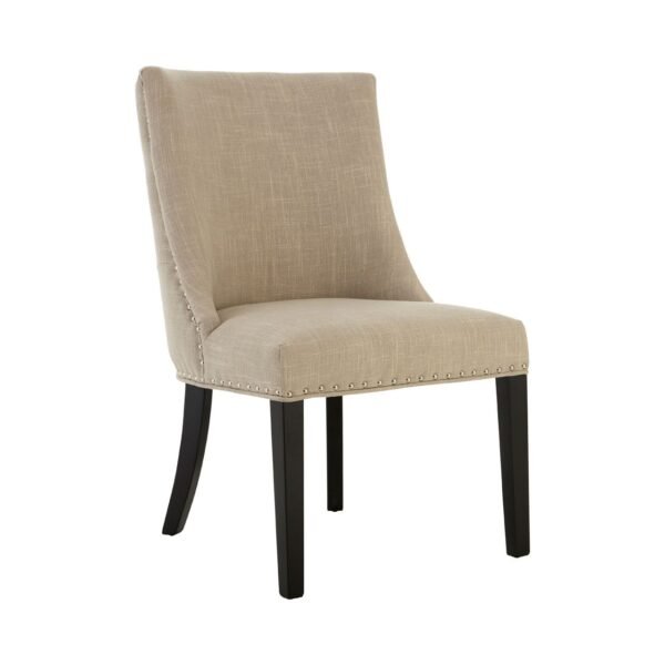 Natural Elm Linen With Curly Back Dining Chair - Image 2