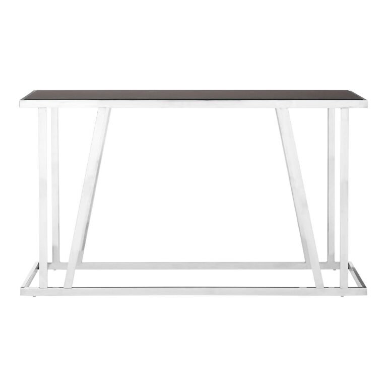 Ackley Console Table With Black Glass Top