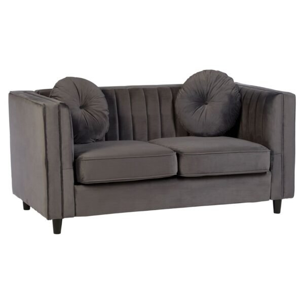 Arume 2 Seat Grey Velvet Sofa - Image 2