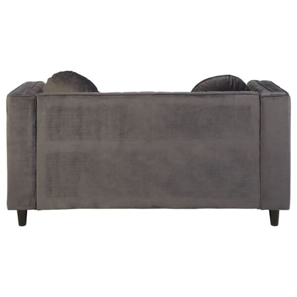 Arume 2 Seat Grey Velvet Sofa - Image 4