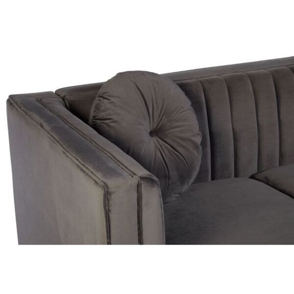 Arume 2 Seat Grey Velvet Sofa - Image 5