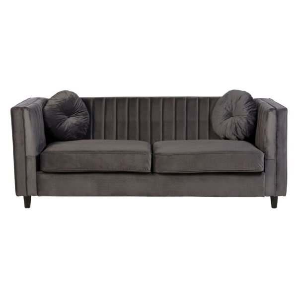 Arume 3 Seat Grey Velvet Sofa