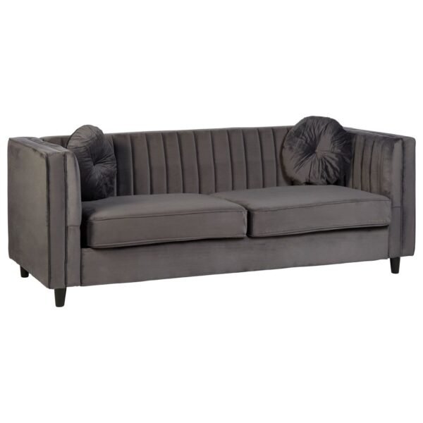 Arume 3 Seat Grey Velvet Sofa - Image 2