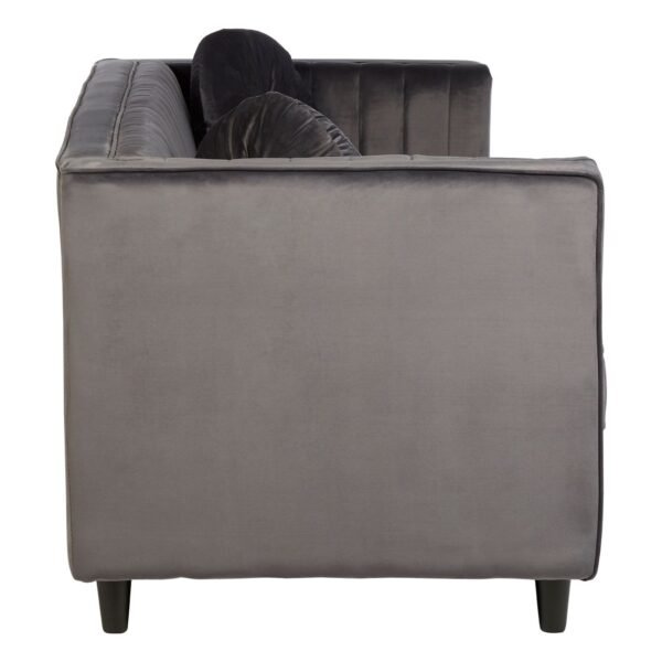 Arume 3 Seat Grey Velvet Sofa - Image 3