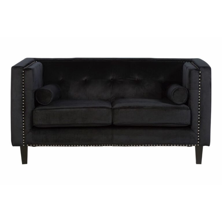Salisa 2 Seat Black Velvet Sofa