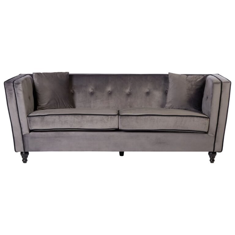 Iris Grey Velvet 3 Seat Sofa