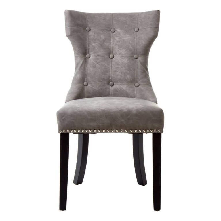 Lavel Grey Leather Effect Dining Chair