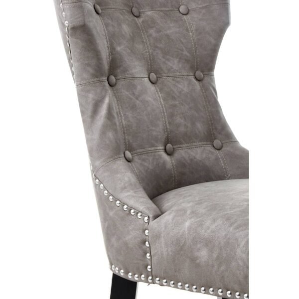 Lavel Grey Leather Effect Dining Chair - Image 6