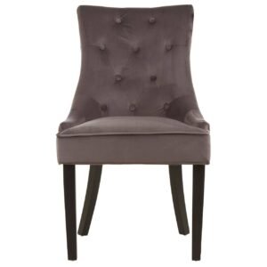 Lavel Storm Grey Buttoned Dining Chair