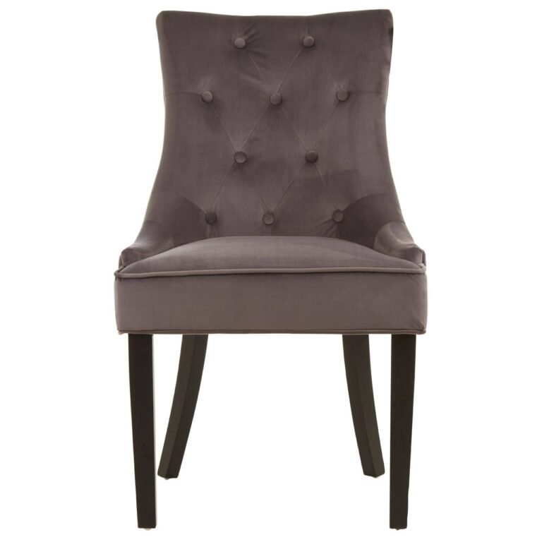 Lavel Storm Grey Buttoned Dining Chair