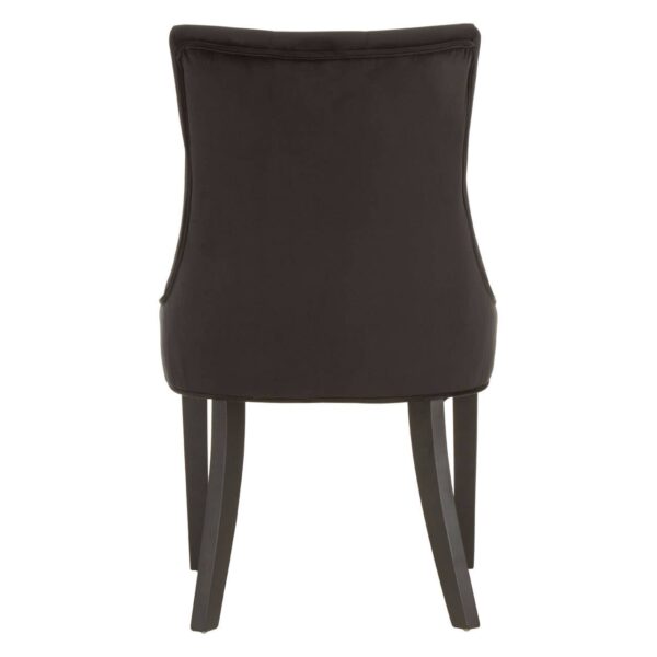 Lavel Black Velvet Buttoned Dining Chair - Image 4