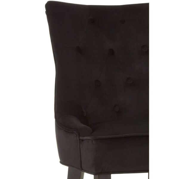 Lavel Black Velvet Buttoned Dining Chair - Image 5