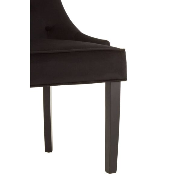 Lavel Black Velvet Buttoned Dining Chair - Image 6