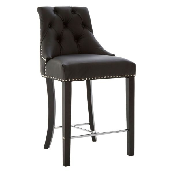 Argen Park Black Faux Leather Bar Chair - Image 2