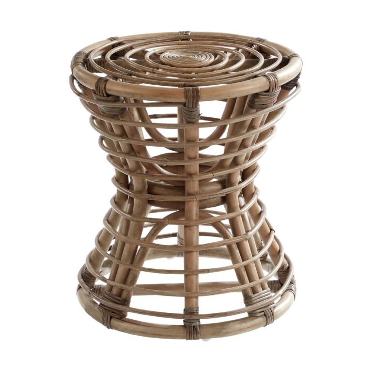 Zaka Grey Natural Rattan Stool
