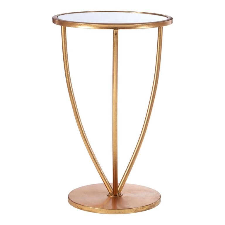 Whits Mirror Top / Gold Frame Side Table