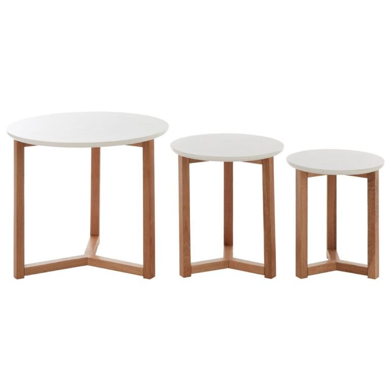 Bou Set Of 3 Side Tables With White Tops