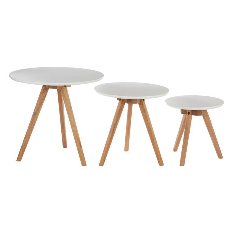 Bou Set Of 3 Side Tables With Tapered Legs