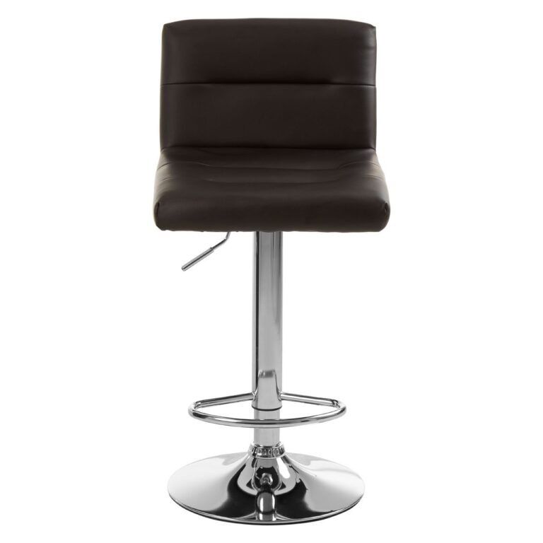 Aina Black Seat Bar Stool With Chrome Base