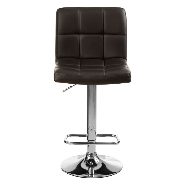 Aina Quilted Bar Stool With Chrome Base
