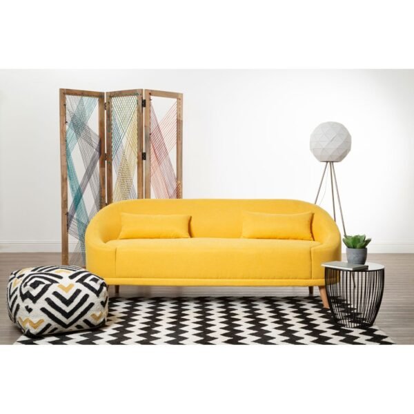 Hoff Yellow Linen Sofa - Image 5