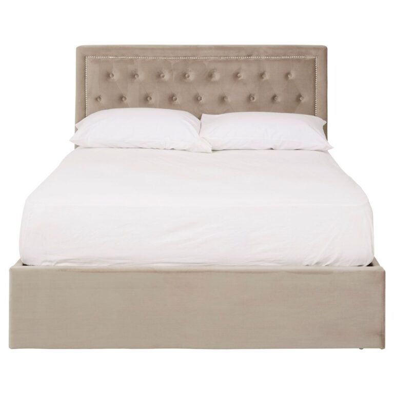 Savoir Mink Velvet Double Ottoman Bed