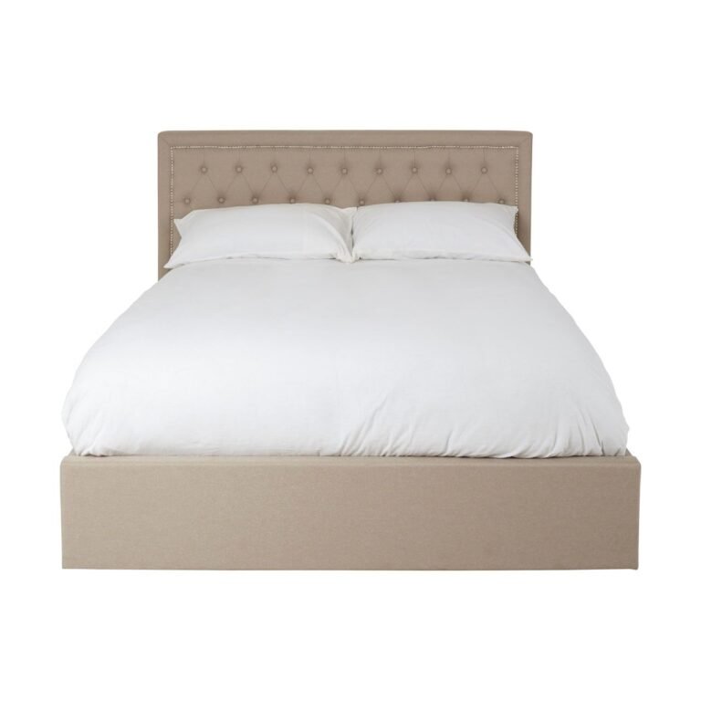 Savoir Beige Kingsize Ottoman Bed