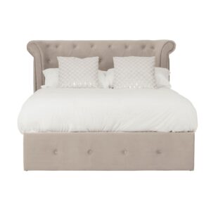 Addison Beige Double Ottoman Bed