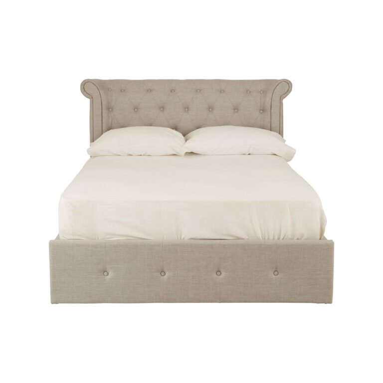 Addison Light Grey Double Ottoman Bed
