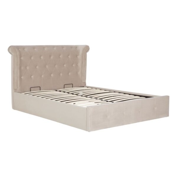 Addison Kingsize Mink And Beige Velvet Bed - Image 2