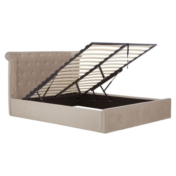 Addison Kingsize Mink And Beige Velvet Bed - Image 3