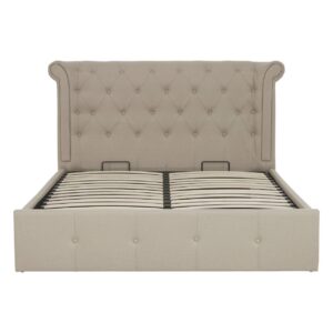 Addison Kingsize Beige Hopsack Velvet Bed