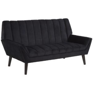 Vinar 2 Seat Black Sofa