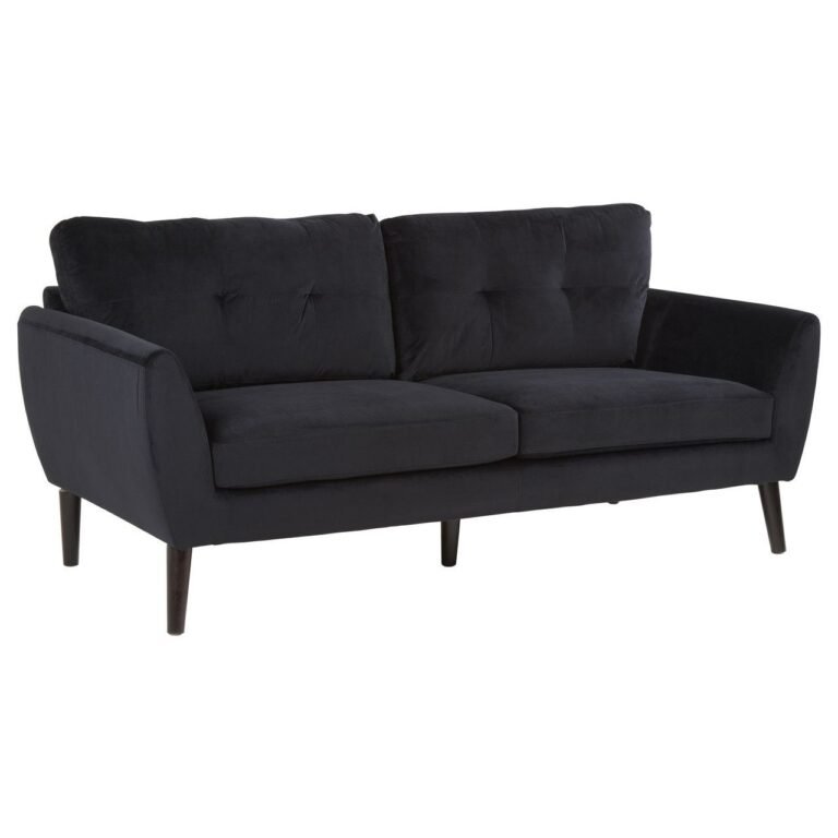 Lattice 3 Seat Black Sofa