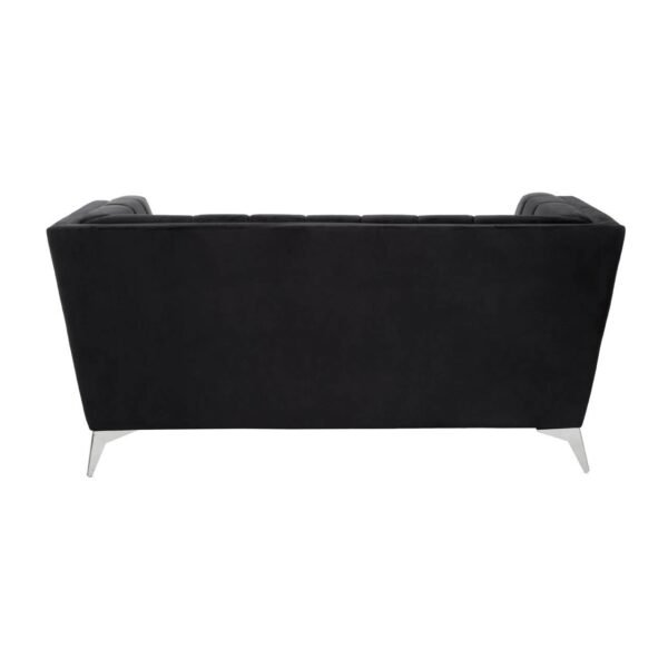 Lenser Two Seat Black Velvet Sofa - Image 4