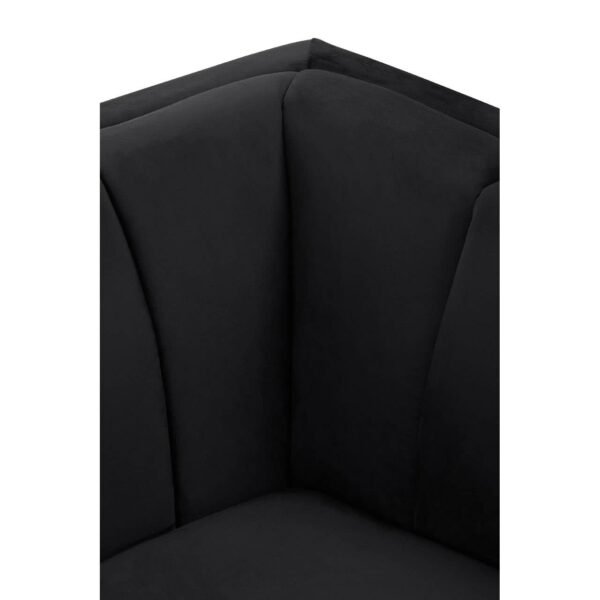 Lenser Two Seat Black Velvet Sofa - Image 6