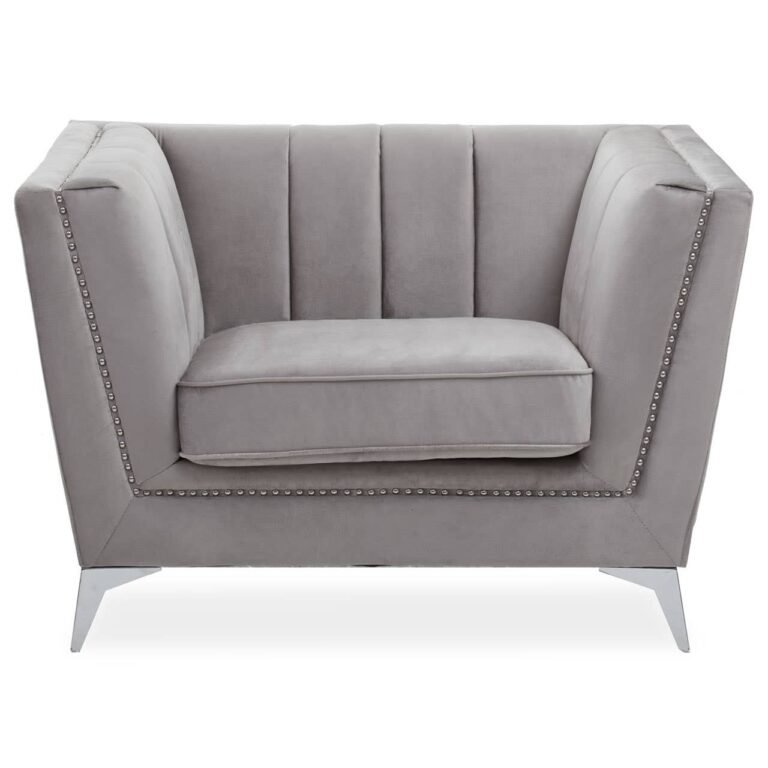 Lenser Grey Velvet Chair
