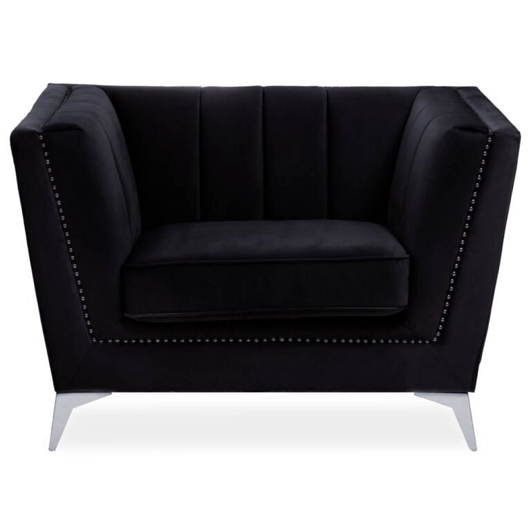 Lenser Black Velvet Chair