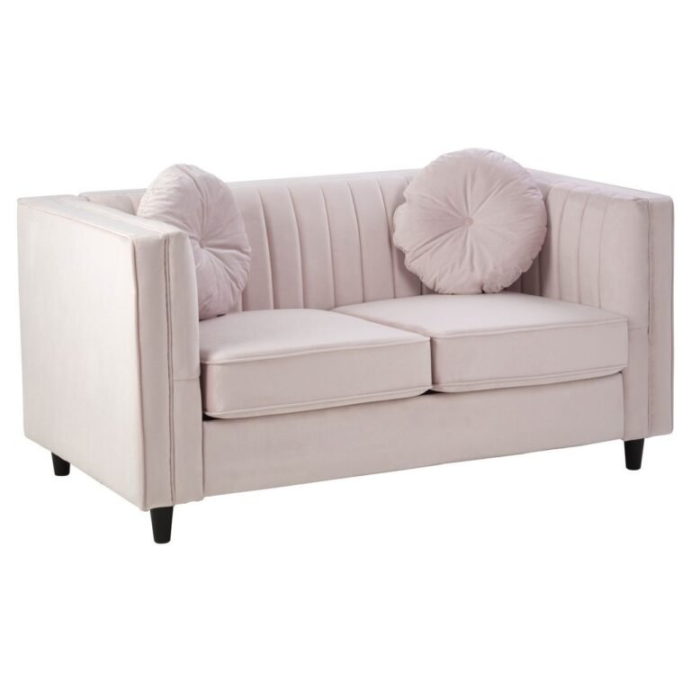 Arume 2 Seat Pink Velvet Sofa