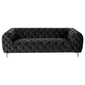 Norley 3 Seat Charcoal Velvet Sofa