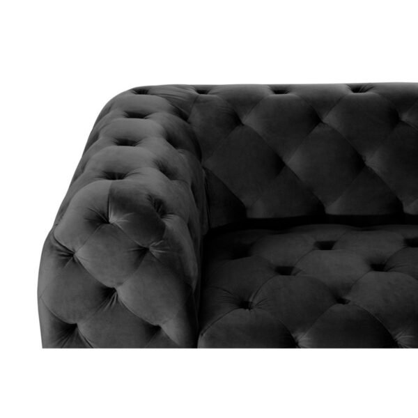Norley 3 Seat Charcoal Velvet Sofa - Image 6