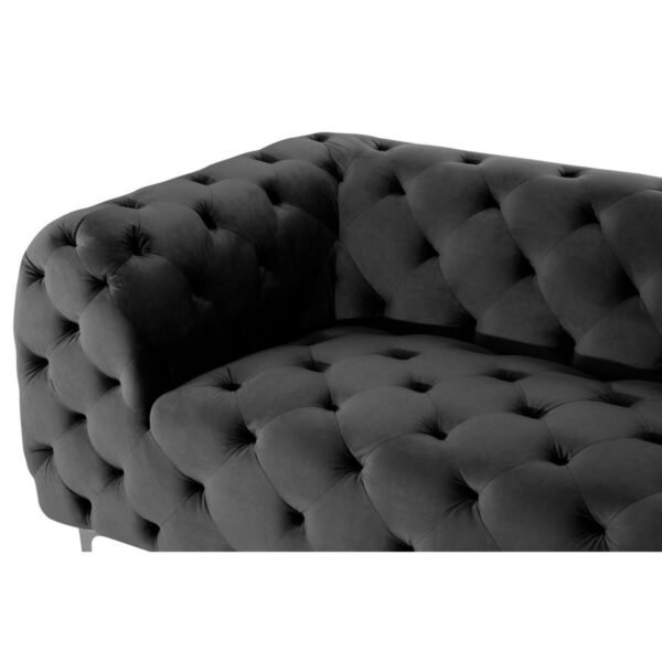 Norley 3 Seat Charcoal Velvet Sofa - Image 2